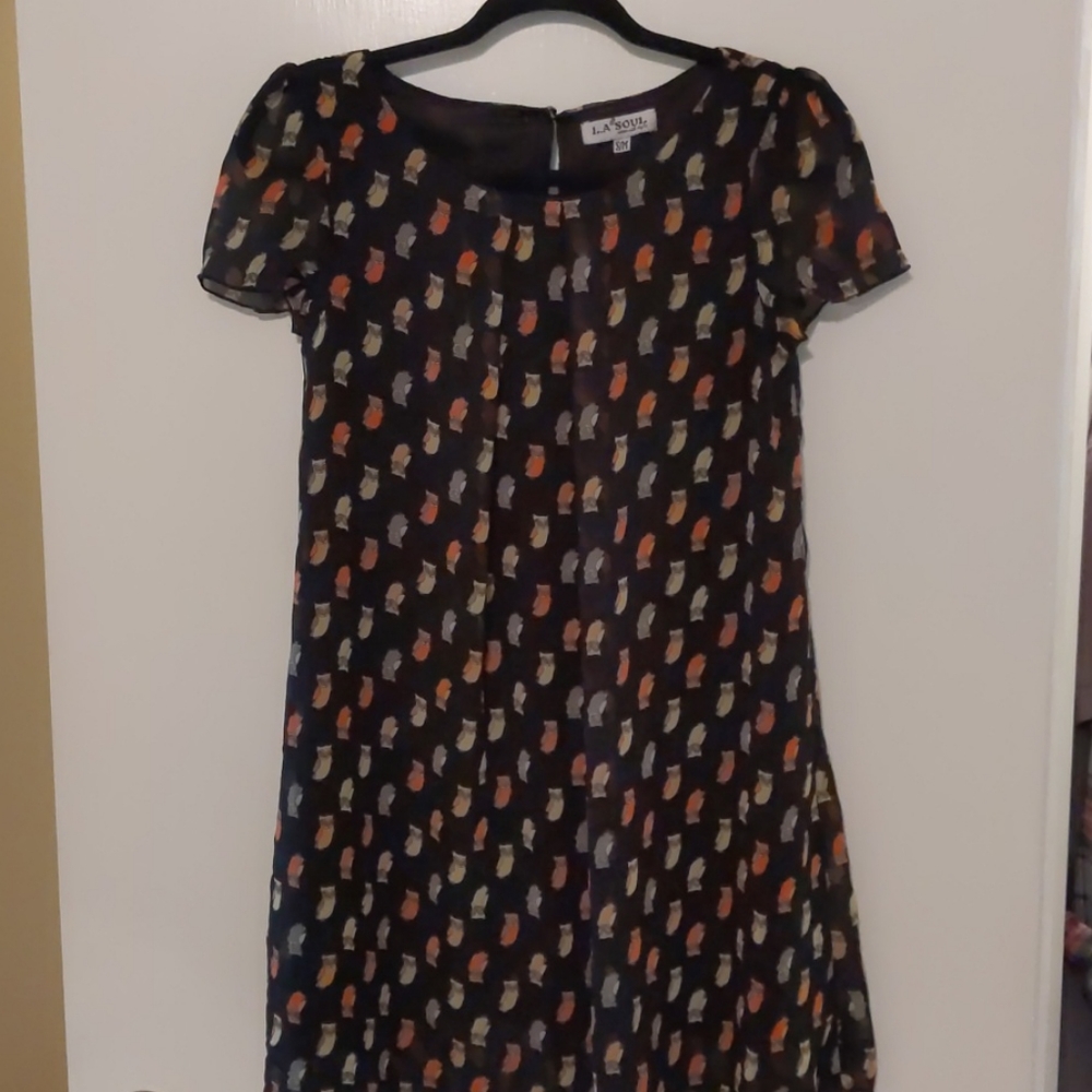 Black sheer owl dress